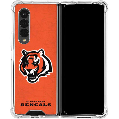 NFL Cincinnati Bengals - Alternate Distressed Galaxy Z Fold4 5G Clear Case